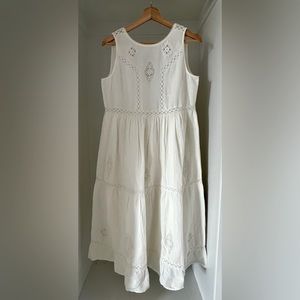 Zarri Dress - Sézane - White/Ivory/Ecru - Midi Dress - Size 6